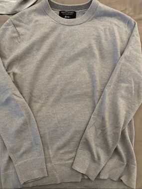 Banana Republic Men's Heather Gray Italian Zegna Baruffa Crewneck Sweater